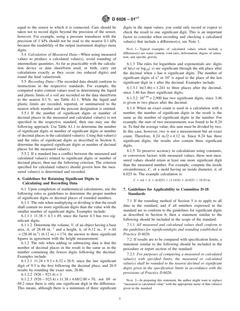 ASTM D6026-01e1 - Standard Practice for Using Significant Digits in Geotechnical Data