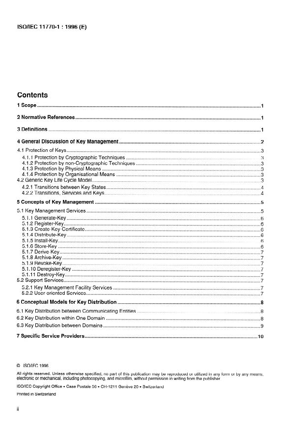 ISO/IEC 11770-1:1996 ISO/IEC 11770-1:1996 - Information technology -- Security techniques -- Key management - Page 2 preview