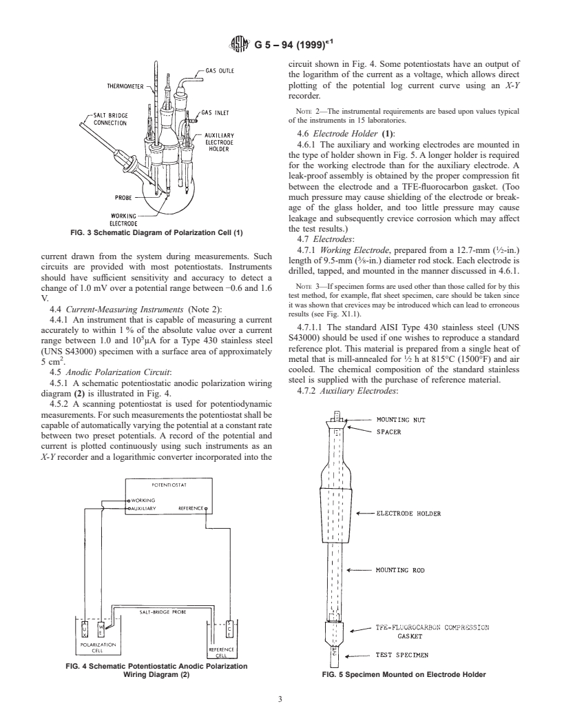 ASTM G5-94(1999)e1 - Standard Reference Test Method for Making Potentiostatic and Potentiodynamic Anodic Polarization Measurements