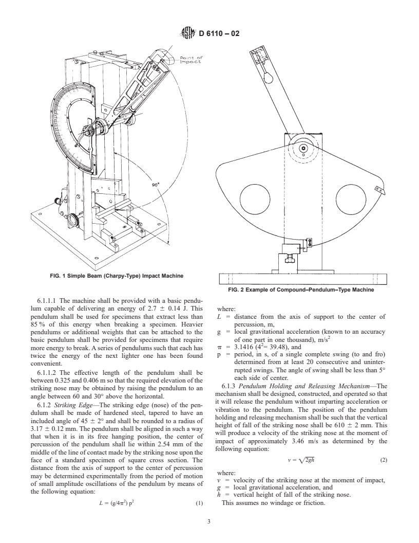 ASTM D6110-02 - Standard Test Methods for Determining the Charpy Impact Resistance of Notched Specimens of Plastics