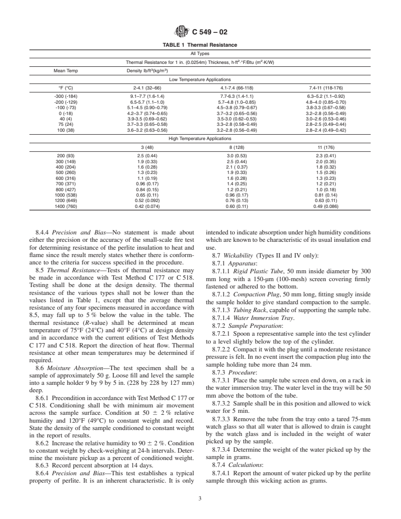 ASTM C549-02 - Standard Specification for Perlite Loose Fill Insulation