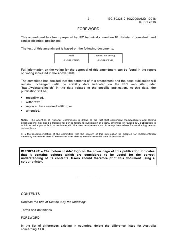 IEC 60335-2-30:2009/AMD1:2016 IEC 60335-2-30:2009/AMD1:2016 - Amendment 1 - Household and similar electrical appliances - Safety - Part 2-30: Particular requirements for room heaters - Page 4 preview