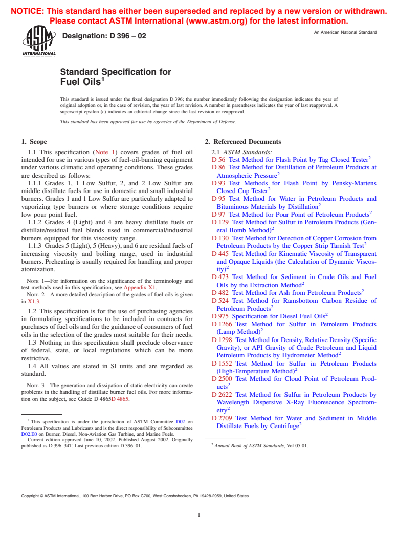 ASTM D396-02 - Standard Specification for Fuel Oils