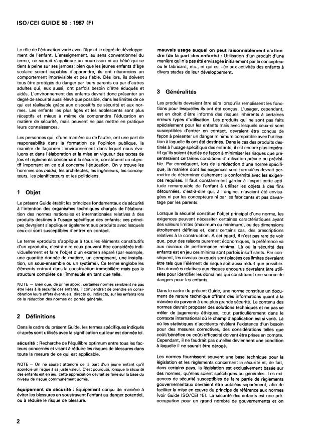 ISO/IEC Guide 50:1987 ISO/IEC Guide 50:1987 - La sécurité des enfants et les normes -- Principes directeurs - Page 4 preview