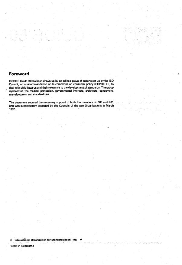 ISO/IEC Guide 50:1987 ISO/IEC Guide 50:1987 - Child safety and standards -- General guidelines - Page 2 preview