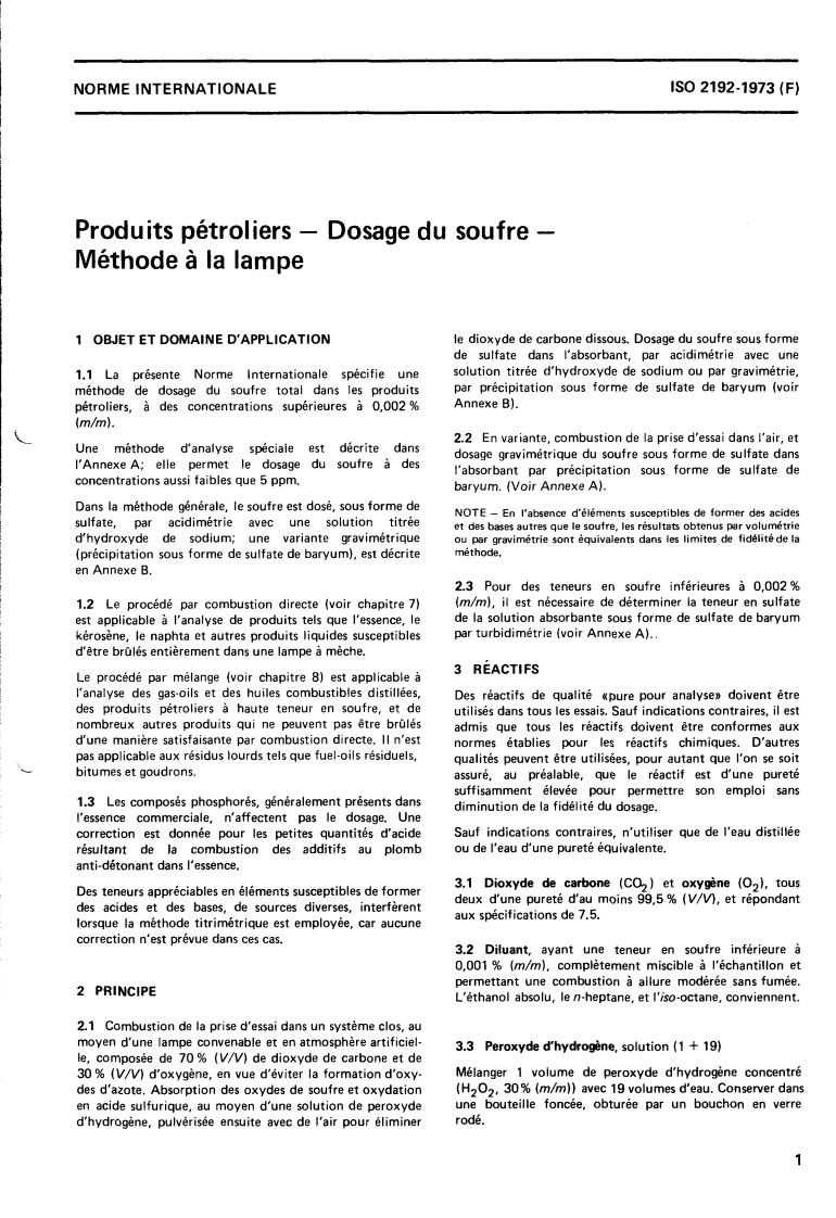 ISO 2192:1973 - Title missing - Legacy paper document