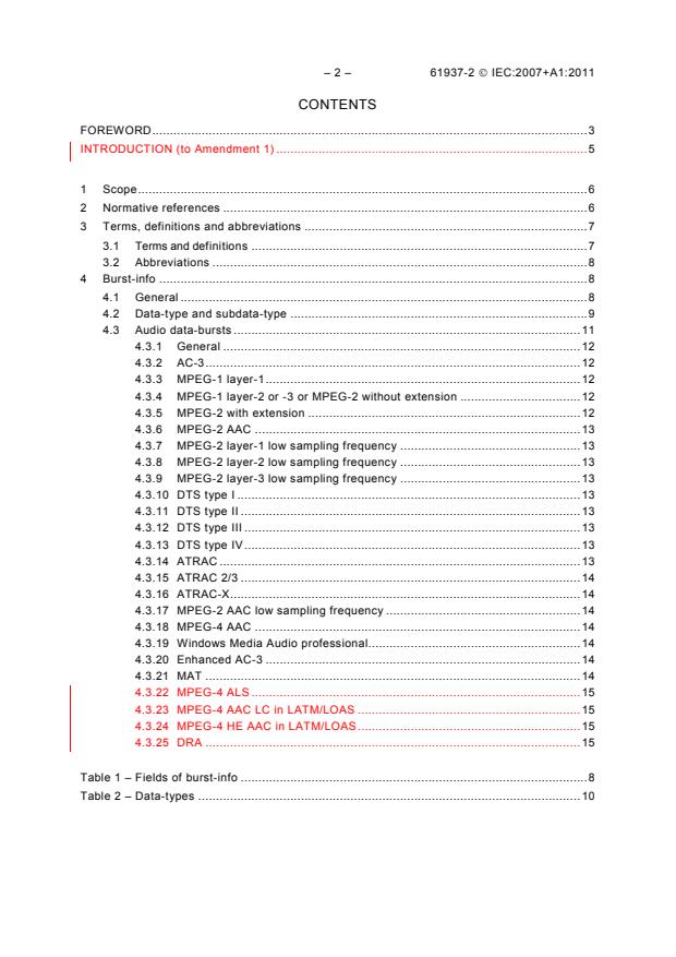 IEC 61937-2:2007+AMD1:2011 CSV IEC 61937-2:2007+AMD1:2011 CSV - Digital audio - Interface for non-linear PCM encoded audio bitstreams applying IEC 60958 - Part 2: Burst-info - Page 4 preview
