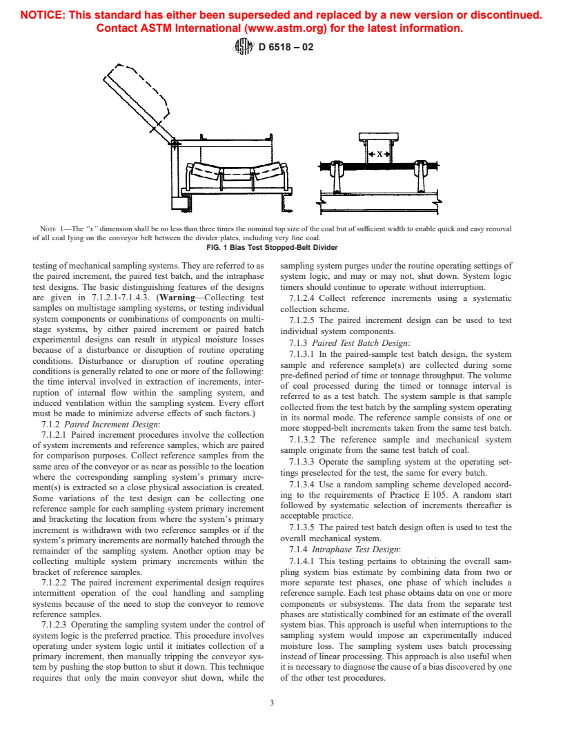 ASTM D6518-02 - Standard Practice for Bias Testing a Mechanical Coal Sampling System