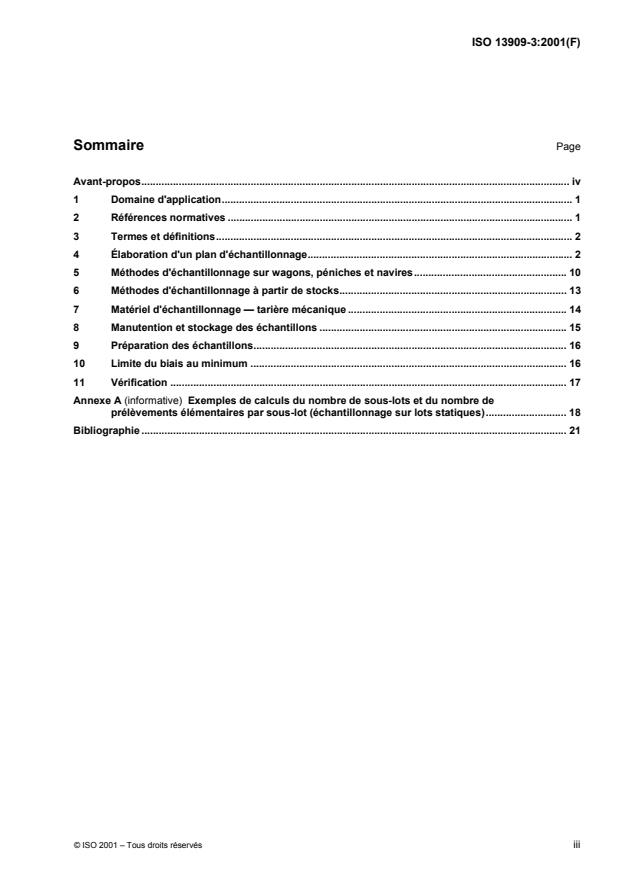 ISO 13909-3:2001 - Houille et coke -- Échantillonnage mécanique