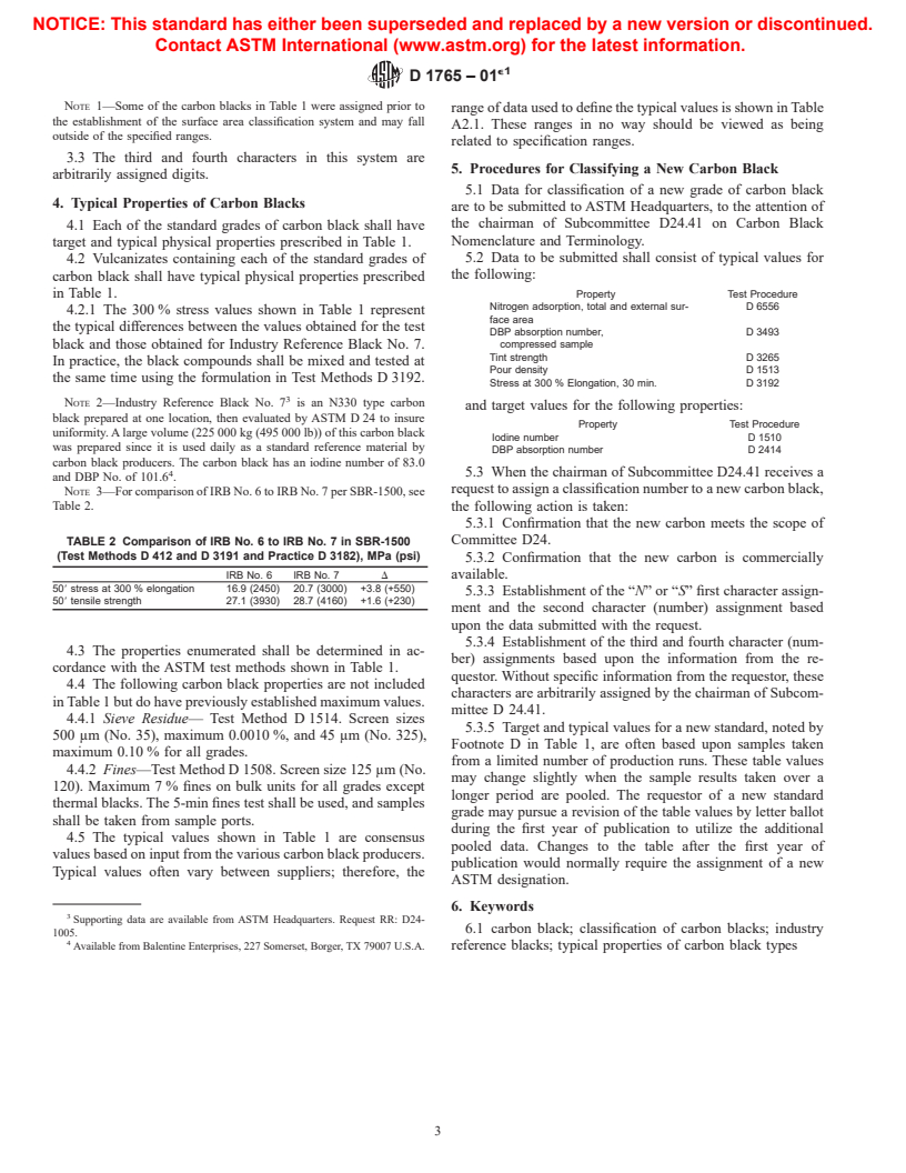 ASTM D1765-01e1 - Standard Classification System for Carbon Blacks Used in Rubber Products