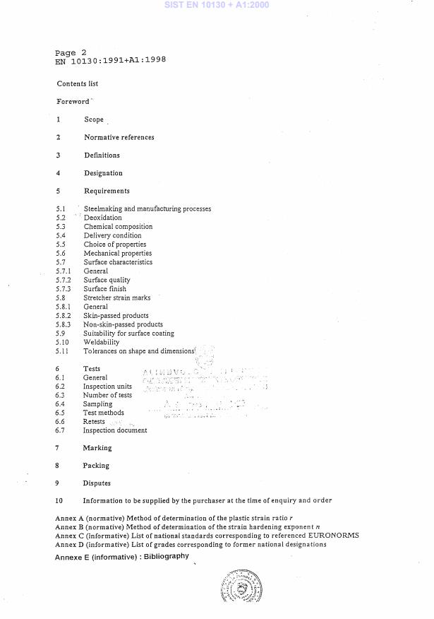 EN 10130:1991 + A1:1998 EN 10130 + A1:2000 - Page 4 preview