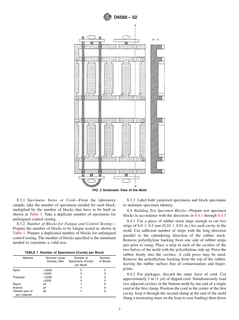 ASTM D6588-02 - Standard Test Method for Fatigue of Tire Cords (Disc Fatigue Test)