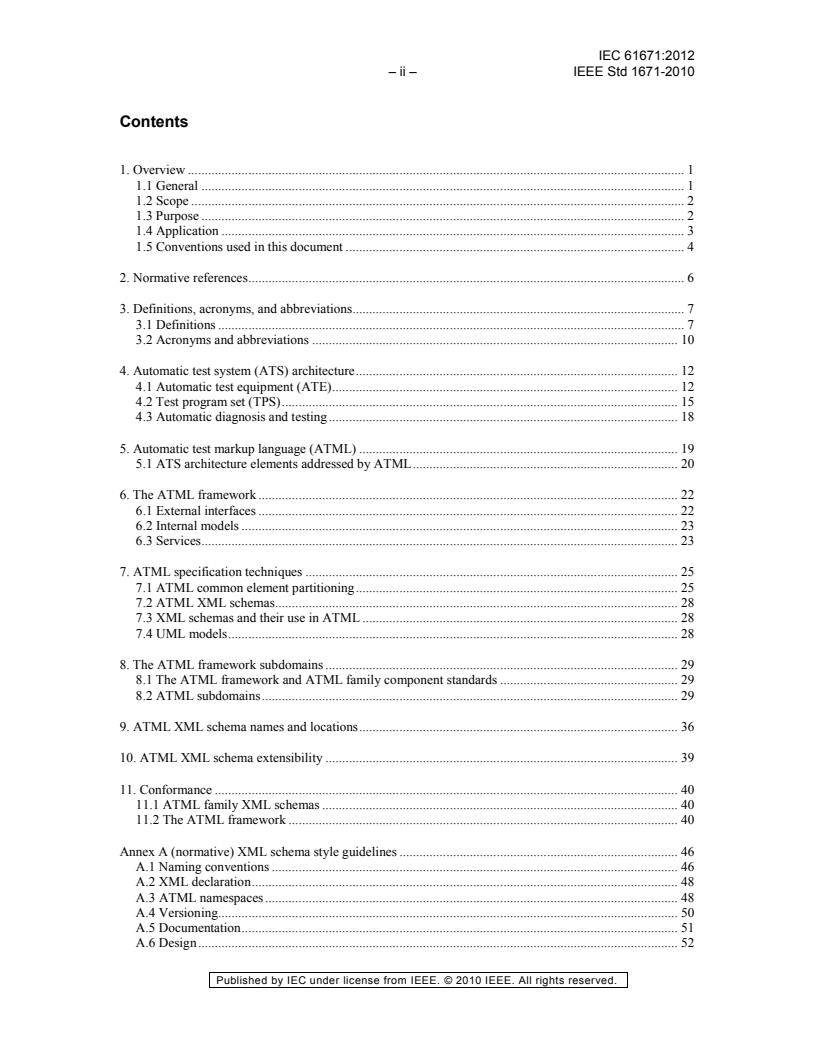 IEC 61671:2012 IEC 61671:2012 - Automatic Test Markup Language (ATML) for Exchanging Automatic Test Equipment and Test Information via XML - Page 4 preview