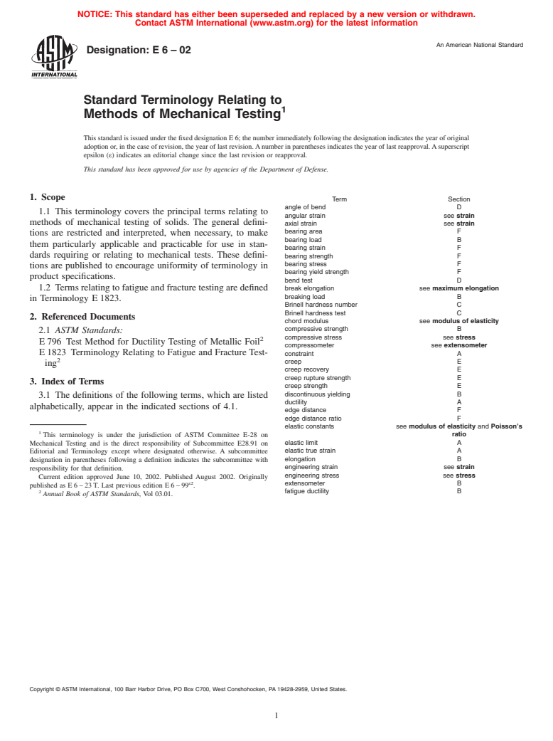 ASTM E6-02 - Standard Terminology Relating to Methods of Mechanical Testing