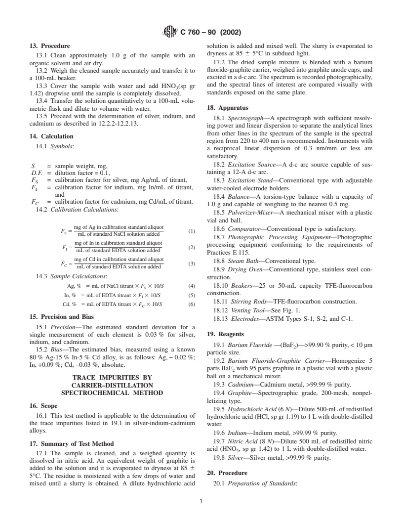 ASTM C760-90(2002) - Standard Test Methods for Chemical and Spectrochemical Analysis of Nuclear-Grade Silver-Indium-Cadmium Alloys