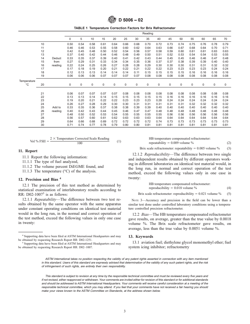 ASTM D5006-02 - Standard Test Method for Measurement of Fuel System Icing Inhibitors (Ether Type) in Aviation Fuels