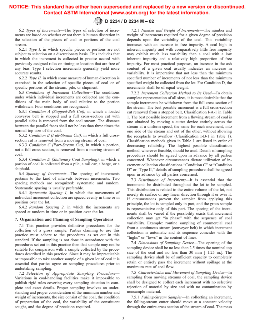 ASTM D2234/D2234M-02 - Standard Practice for Collection of a Gross Sample of Coal