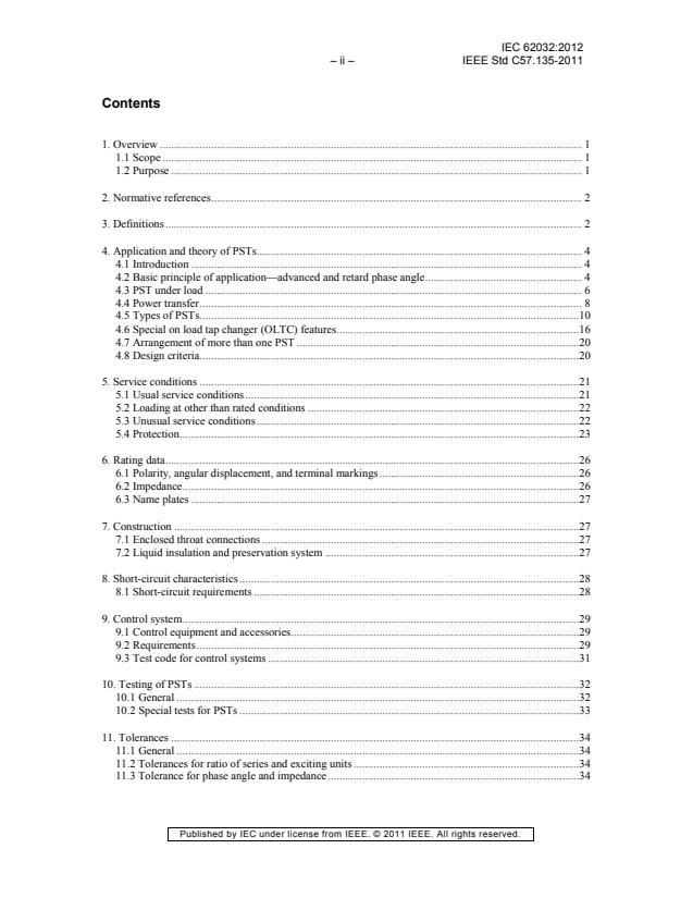 IEC 62032:2012 IEC 62032:2012 - Guide for the Application, Specification and Testing of Phase-Shifting Transformers - Page 4 preview