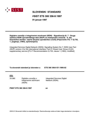 P ETS 300 356-9:1997
