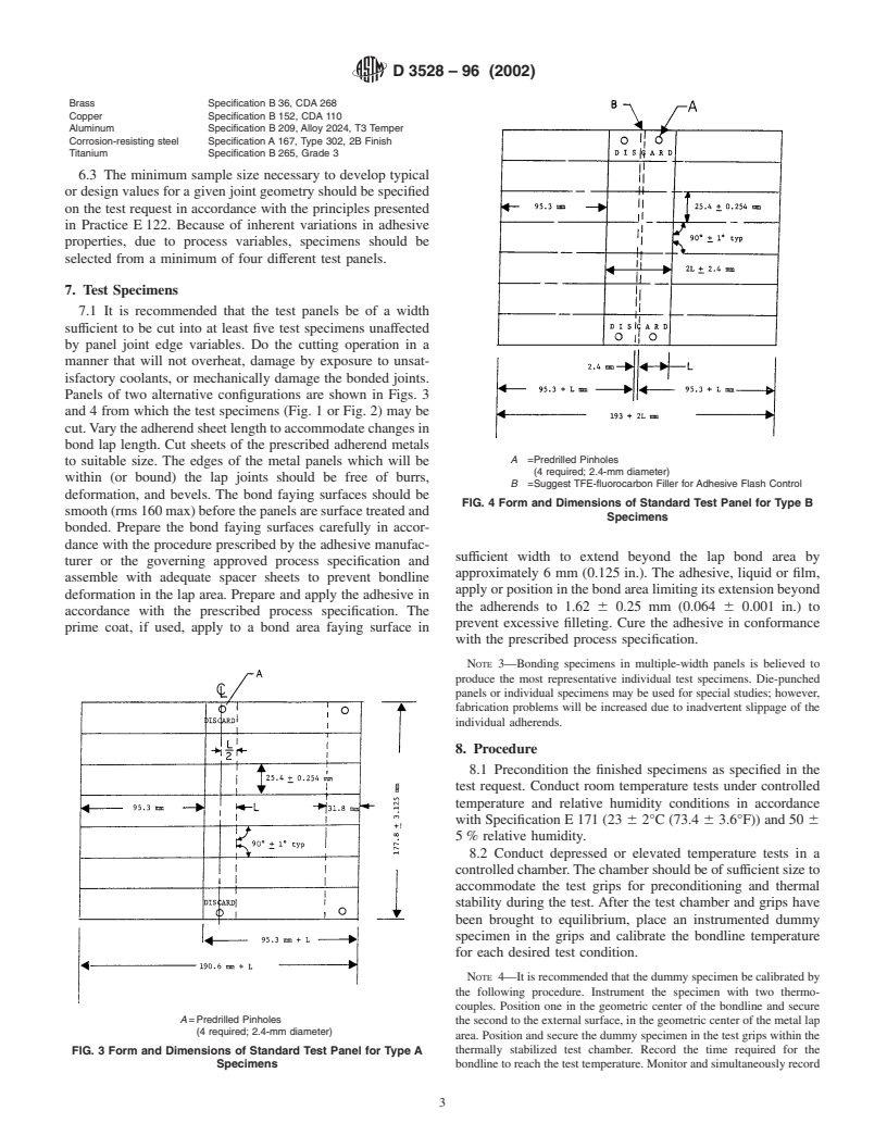 ASTM D3528-96(2002) - Standard Test Method for Strength Properties of Double Lap Shear Adhesive Joints by Tension Loading