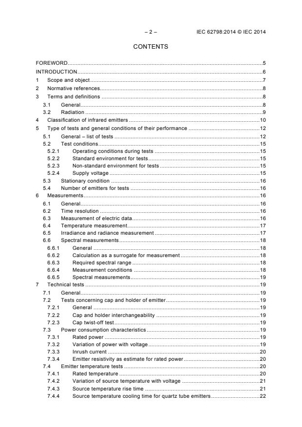 IEC 62798:2014 IEC 62798:2014 - Industrial electroheating equipment - Test methods for infrared emitters - Page 4 preview