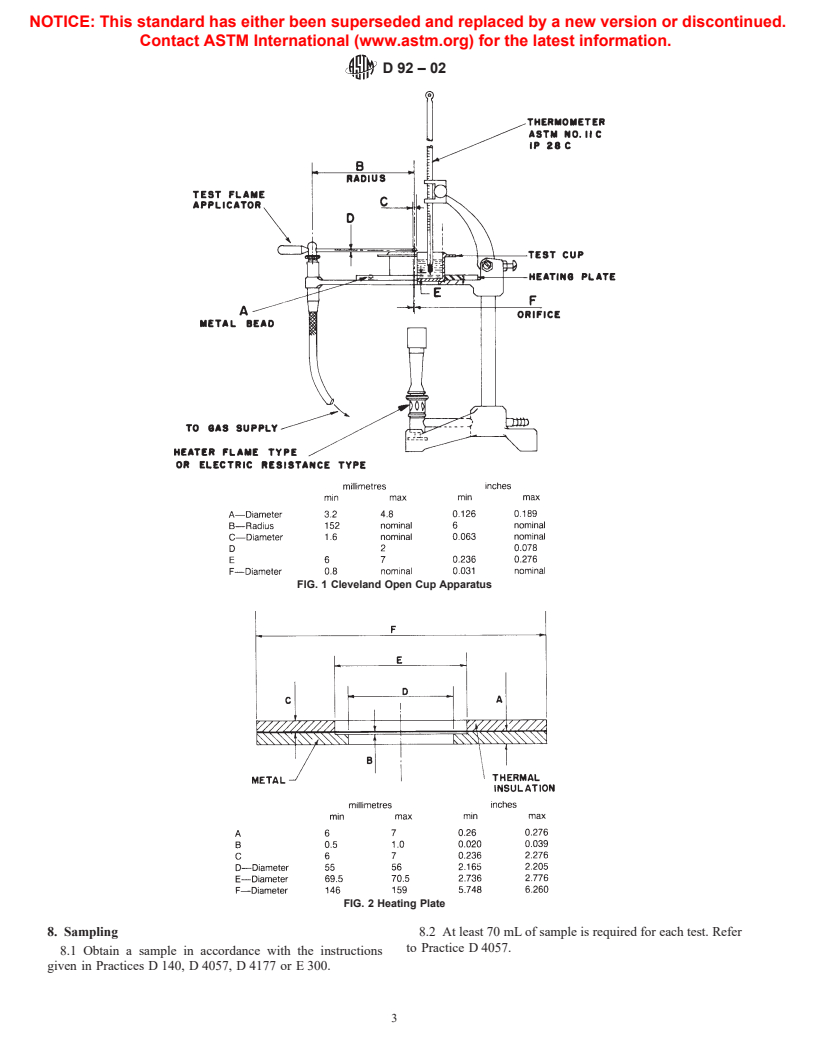 ASTM D92-02 - Standard Test Method for Flash and Fire Points by Cleveland Open Cup