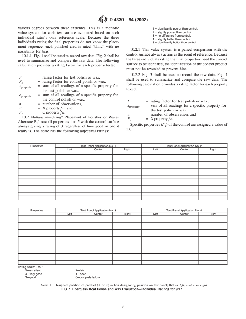 ASTM D4330-94(2002) - Standard Practice for Evaluation of Fiberglass Boat Polish and Wax