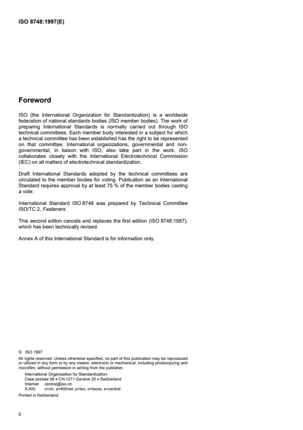ISO 8748:1997 ISO 8748:1997 - Spring-type straight pins -- Coiled, heavy duty - Page 2 preview