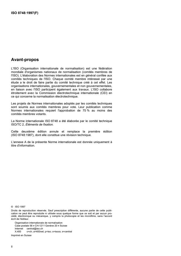 ISO 8748:1997 ISO 8748:1997 - Goupilles élastiques spiralées -- Série épaisse - Page 2 preview