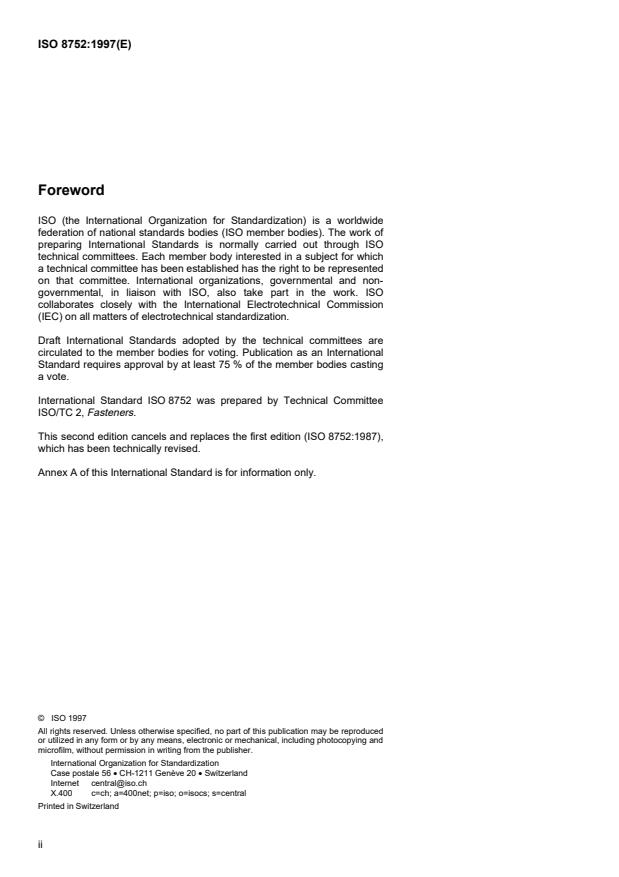 ISO 8752:1997 ISO 8752:1997 - Spring-type straight pins -- Slotted, heavy duty - Page 2 preview