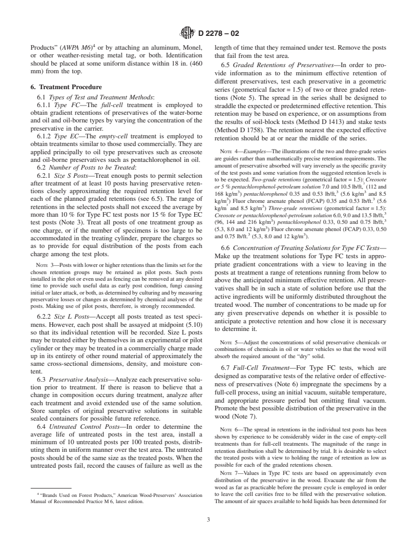 ASTM D2278-02 - Standard Test Method for Field Evaluation of Wood Preservatives in Round Post-Size Specimens