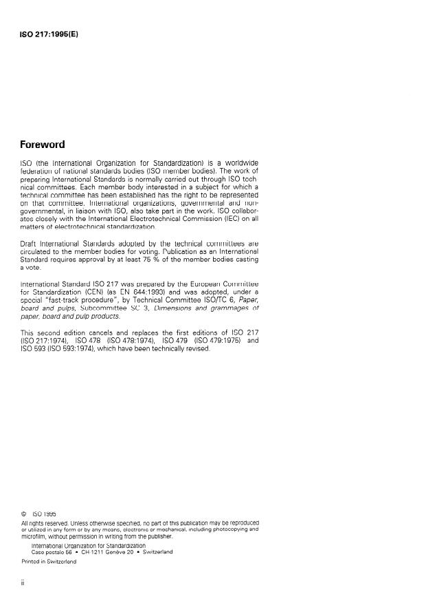 ISO 217:1995 ISO 217:1995 - Paper -- Untrimmed sizes -- Designation and tolerances for primary and supplementary ranges, and indication of machine direction - Page 2 preview