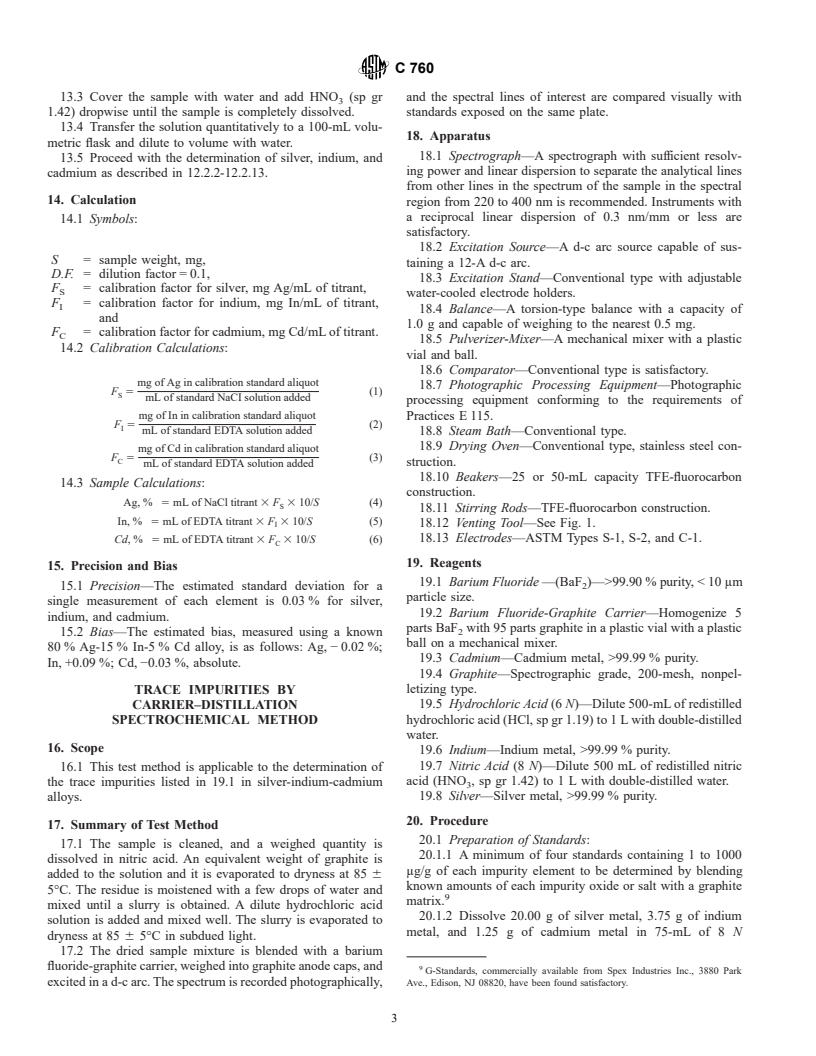 ASTM C760-90(1996) - Standard Test Methods for Chemical and Spectrochemical Analysis of Nuclear-Grade Silver-Indium-Cadmium Alloys