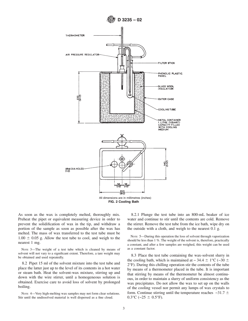 ASTM D3235-02 - Standard Test Method for Solvent Extractables in Petroleum Waxes