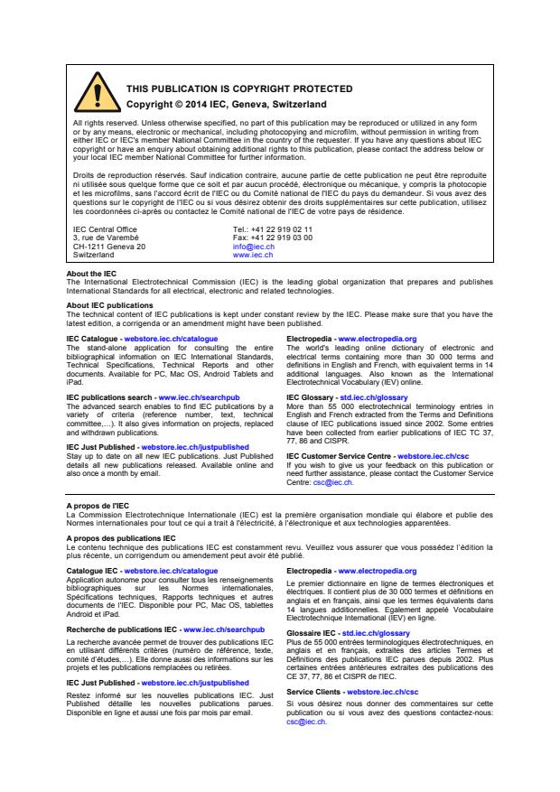 IEC 62116:2014 IEC 62116:2014 - Utility-interconnected photovoltaic inverters - Test procedure of islanding prevention measures - Page 2 preview