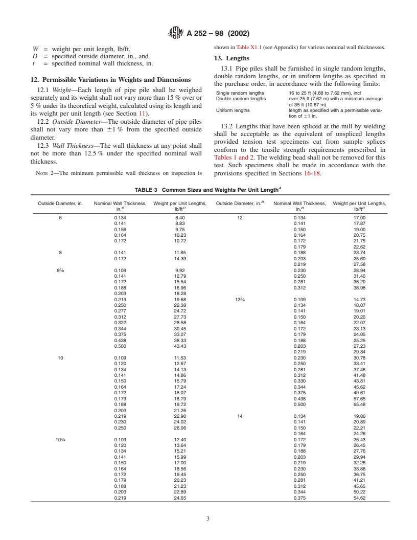 ASTM A252-98(2002) - Standard Specification for Welded and Seamless Steel Pipe Piles