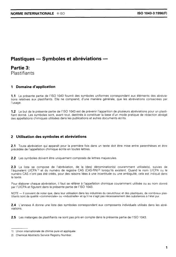 ISO 1043-3:1996 - Plastiques -- Symboles et abréviations