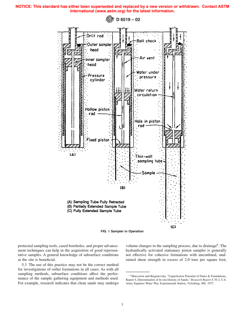 ASTM D6519-02 - Standard Practice for Sampling of Soil Using the Hydraulically Operated Stationary Piston Sampler