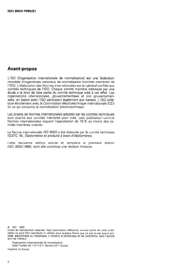 ISO 8053:1995 ISO 8053:1995 - Caoutchouc et latex -- Dosage du cuivre -- Méthode photométrique - Page 2 preview