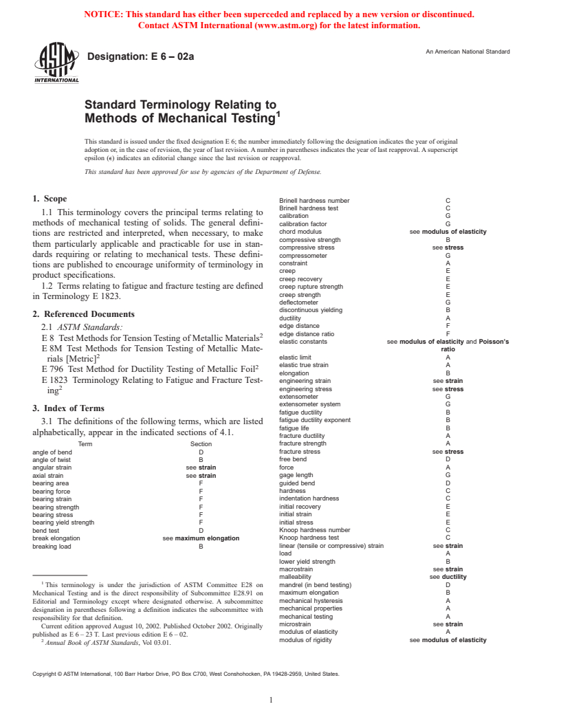 ASTM E6-02a - Standard Terminology Relating to Methods of Mechanical Testing