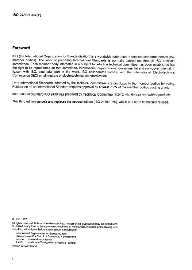 ISO 2439:1997 ISO 2439:1997 - Flexible cellular polymeric materials -- Determination of hardness (indentation technique) - Page 2 preview