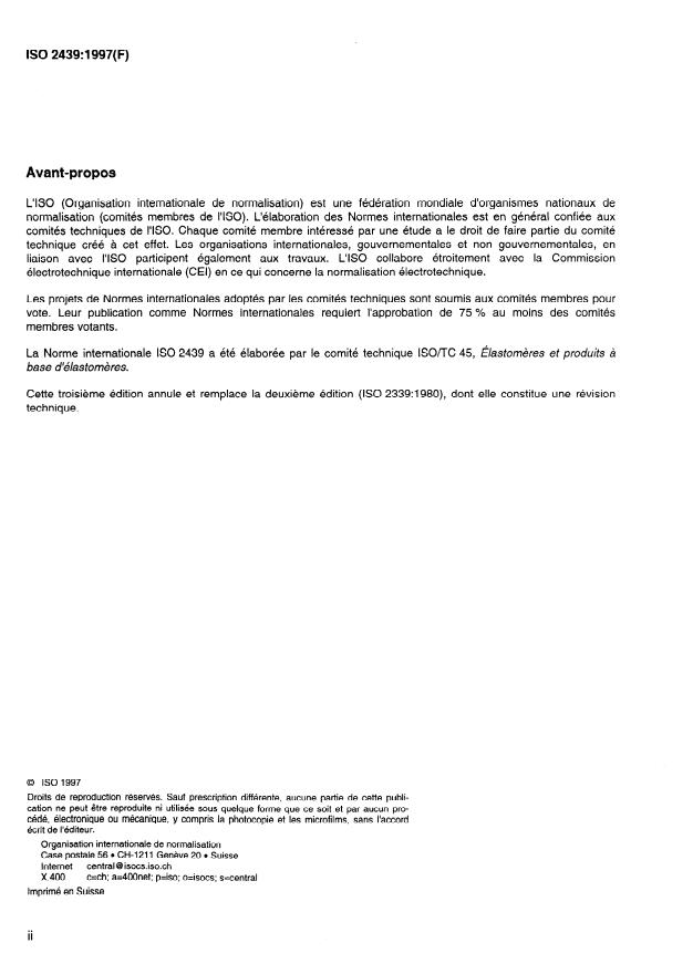 ISO 2439:1997 ISO 2439:1997 - Matériaux polymeres alvéolaires souples -- Détermination de la dureté (technique par indentation) - Page 2 preview