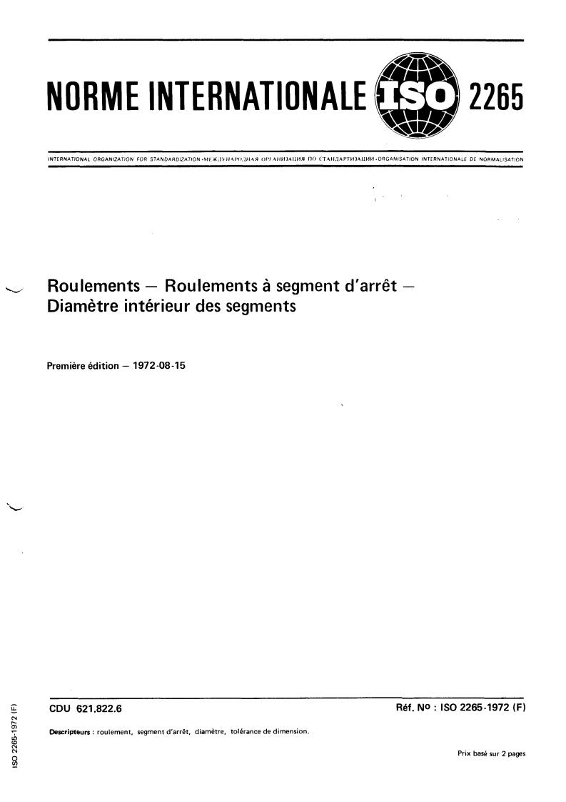 ISO 2265:1972 - Title missing - Legacy paper document
Released:1/1/1972