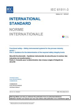 IEC 61511-3:2016 - Functional safety - Safety instrumented systems for the process industry sector - Part 3: Guidance for the determination of the required safety integrity levels - Page 3 preview