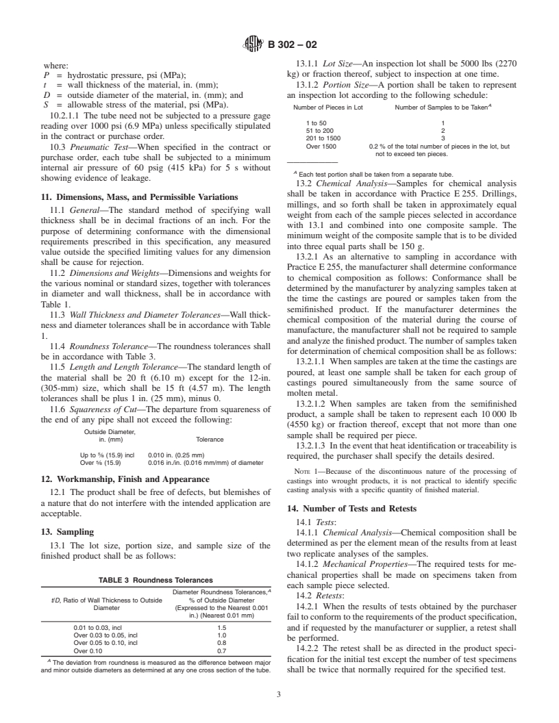 ASTM B302-02 - Standard Specification for Threadless Copper Pipe, Standard Sizes