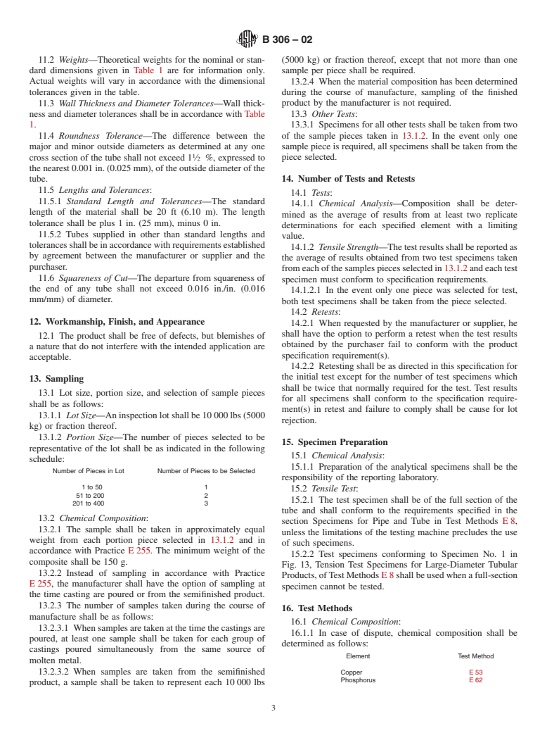 ASTM B306-02 - Standard Specification for Copper Drainage Tube (DWV)