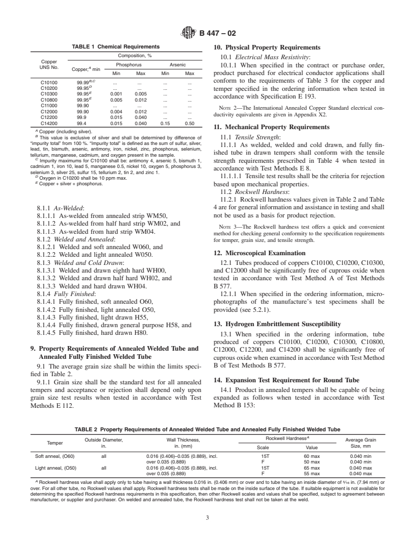 ASTM B447-02 - Standard Specification for Welded Copper Tube