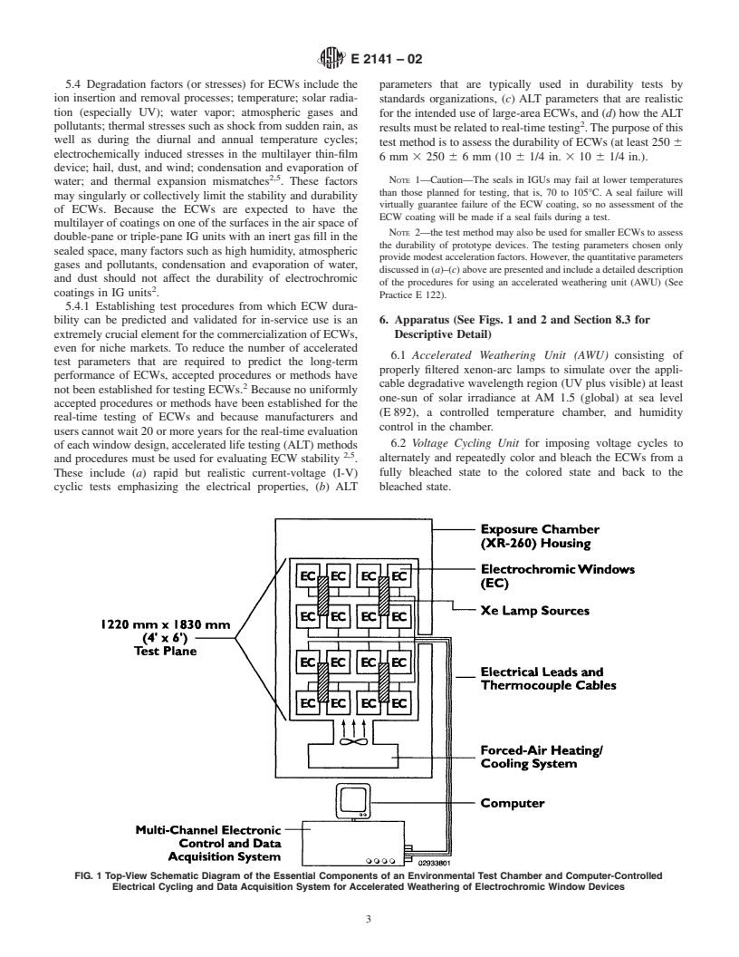 ASTM E2141-02 - Standard Test Methods for Assessing the Durability of Absorptive Electrochromic Coatings on Sealed Insulating Glass Units