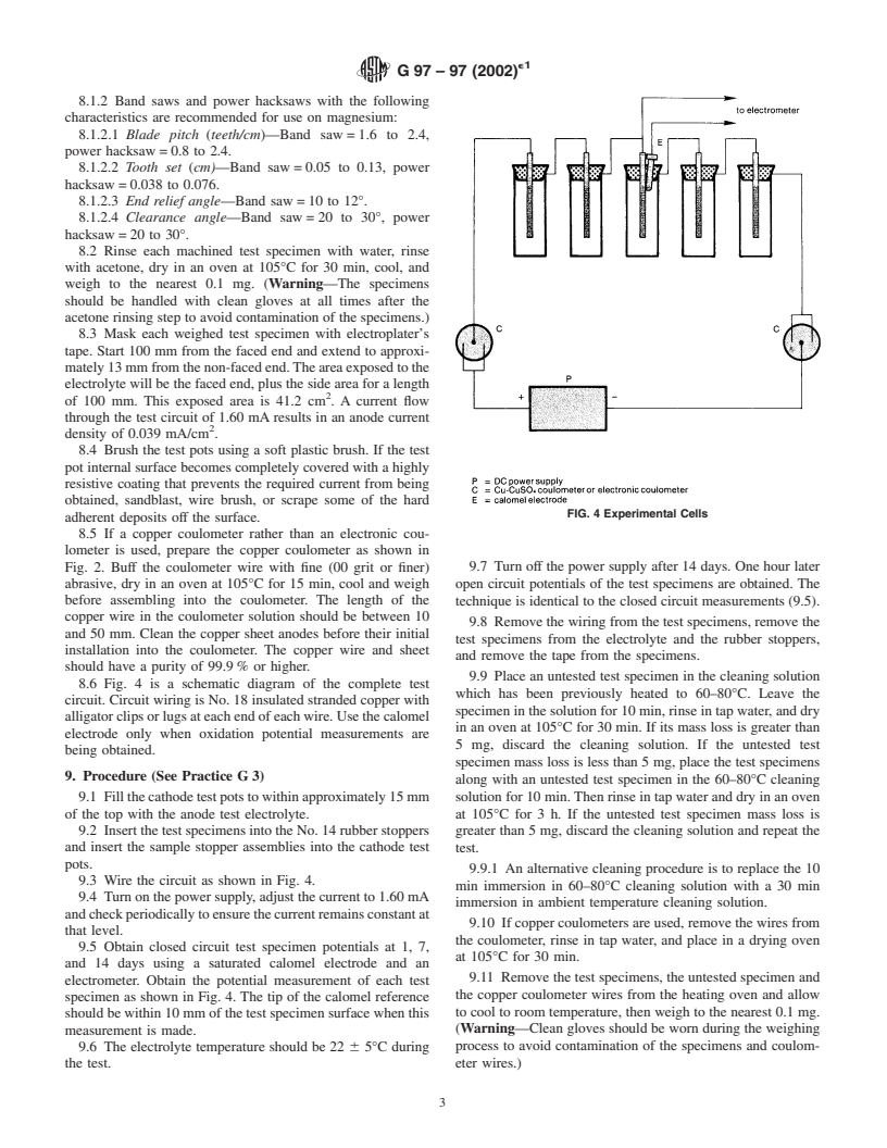 ASTM G97-97(2002)e1 - Standard Test Method for Laboratory Evaluation of Magnesium Sacrificial Anode Test Specimens for Underground Applications