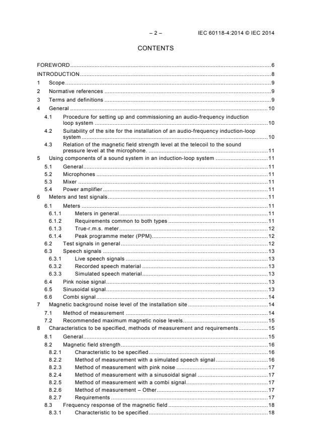 IEC 60118-4:2014 IEC 60118-4:2014 - Electroacoustics - Hearing aids - Part 4: Induction-loop systems for hearing aid purposes - System performance requirements - Page 4 preview
